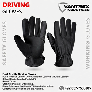 Guantes de cuero negros para conductor, sin forro, hasta la muñeca, térmicos, cálidos, para exteriores, invierno, estilo liso, color negro - Product Image 6