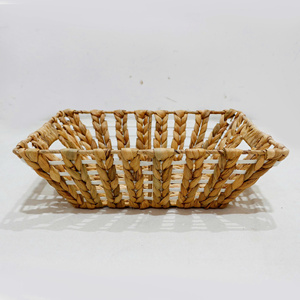 Handmade Natural Water Hyacinth Tray for Bathroom <b>Storage</b> & Household Decor Functional Fruit & Beverage Tray - Product Image 3