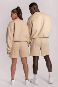 OEM 2026 Vente en gros Ensembles de shorts vierges personnalisables Streetwear pour hommes Ensemble 2 pièces sweat-shirt et short de jogging Unisexe - Product Image 2