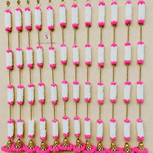 <b>White</b> Mogra And Colorful Pompom Beautiful Flower Garland Handmade Ecofriendly Hanging Handmade wedding decoration - Product Image 3