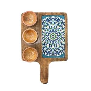 Planche à découper en bois artisanale et plateau de service de luxe avec design carré, idéal pour les fêtes, écologique, prix d'usine - Product Image 4