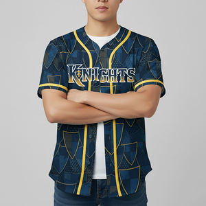 Maillot de baseball pour hommes Knights à manches courtes, imprimé par sublimation, coupe classique, respirant, toutes saisons, vêtements d'équipe - Product Image 2