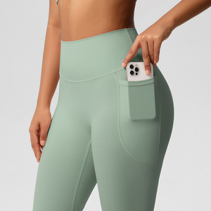 Conjuntos Deportivos para Mujer, Leggings de Yoga de Cintura Alta con Bolsillos, Pantalones Deportivos con Parches - Product Image 4