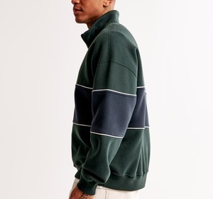 Sudadera de Alta Calidad con Cierre de Cremallera, Bloques de Color, 100% Algodón, Corte Regular, Estilo Casual, Logotipo Bordado Personalizado, Fabricante OEM ODM - Product Image 5