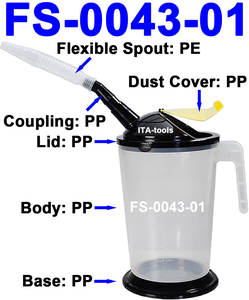 Bouteille à huile industrielle de 5,5 L avec échelle graduée, couvercle anti-poussière et bec flexible (OEM/ODM disponible) Lkanne - Product Image 2