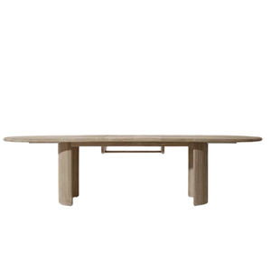 Contemporary Outdoor <b>Dining</b> <b>Table</b> Solid Teak <b>Wood</b> Expandable Slat Top with Fluted Base for Luxury Furniture Patio Garden - Product Image 5