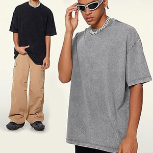 T-shirts Oversize Homme Vintage Coupe Ample Manches Courtes Décontracté Streetwear Ample Délavé Unisexe Hauts Confortables en Coton Quotidien - Product Image 5