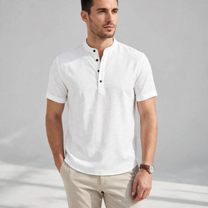 Men's White Digital Printed <b>Short</b> <b>Sleeve</b> <b>Button</b> <b>up</b> Collar Casual <b>Shirt</b> Breathable Polyester/Cotton Twill Fabric Summer Wear - Product Image 1