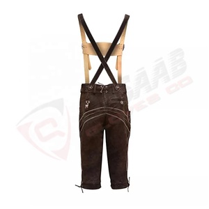 Les hommes portent OEM-Service brodé Logo personnalisé bavarois-Oktoberfest Lederhosen Trachten-Short allemand en cuir suédé - Product Image 2