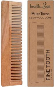 HealthAndYoga PureTress Peigne à dents fines en bois de Neem écologique, peigne coiffant en bois naturel pour cheveux crépus, usage domestique, meilleur prix - Product Image 2
