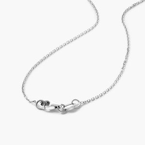 Halo Pear Shaped Diamond <b>Necklace</b> In White Gold - Product Image 3