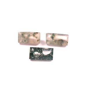 Agate Mousse Naturelle 13x26mm Coupe Baguette Facettée Calibrée Pierre Gemme Certifiée pour la Fabrication de Bijoux Fournisseur en Gros - Product Image 2