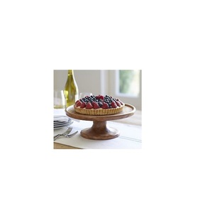 Durable Hardwood Wooden Cake Stand With Stable Base For Large Celebration Cake And Party Dessert Arrangement - Product Image 3