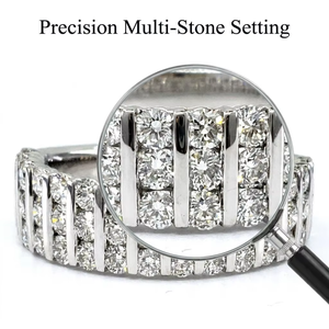 Anillo de Diamantes Naturales Verticales en Oro Blanco de 18k, Certificado IGI, Regalo para el Día de la Madre, Auténtico, Directo de Fábrica KING O KING - Product Image 2