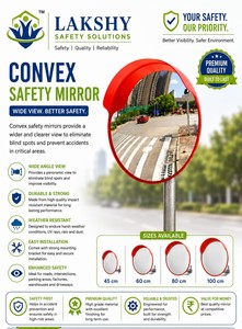Miroir de sécurité routière LAKSHY rouge, forme ronde, angle de vision de 180°, diamètre de 1000 mm, utilisation en extérieur, matériau en polycarbonate - Product Image 4