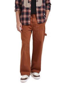Pantalones Vaqueros Anchos Marrones para Hombre Abdul Royal World Export, 100% Algodón, Corte Holgado, Casual, Ecológicos, Cintura Media, con Botones - Product Image 2