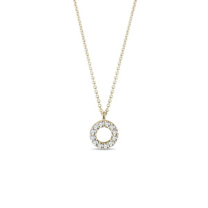 Collar con Colgante de Diamante Cultivado en Laboratorio en Forma de Círculo de Oro Amarillo - Product Image 1
