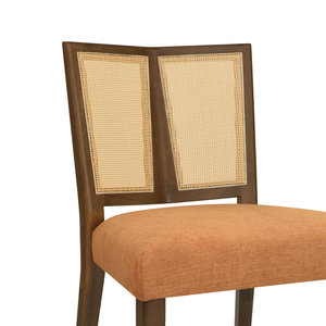Ensemble de 2 chaises de salle à manger modernes avec dossier en rotin PE - Product Image 3
