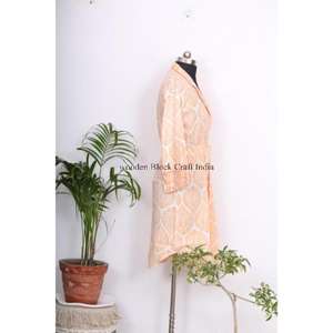 Vestido Midi de Verano para Mujer, Hecho a Mano, Ecológico, Lavable, de Secado Rápido, 100% Algodón, Ajustado, con Botones, Cuello en V, Manga 3/4 - Product Image 6