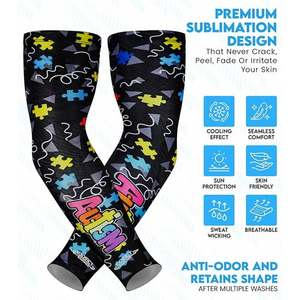 Splendid Apparel Mangas Largas Unisex de Poliéster UPF50+ con Estampado por Sublimación de Concienciación sobre el Autismo, Estilo Tatuaje - Product Image 2
