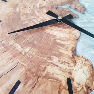 Custom Resin & Olive Wood Wall <b>Clock</b> Live Edge Rustic Home Decor - Product Image 4