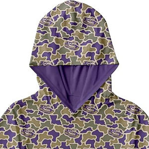 Sudadera con Capucha de Camuflaje en Relieve para Hombre, Mezcla de Algodón y Poliéster, Sudadera con Capucha y Diseño de Textura en Relieve, Capucha con Cordón Ajustable - Product Image 3