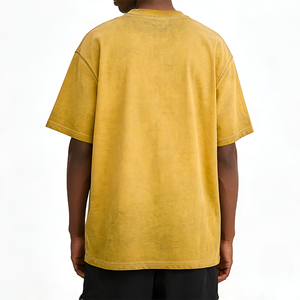 เสื้อยืดผู้ชายทรงโอเวอร์ไซส์ ผ้าคอตตอน 100% เนื้อหนัก ตัดต่อผ้าแบบ Splice น้ำหนัก 260 กรัม พิมพ์ลาย DTG สไตล์ลำลอง สตรีทแวร์ ลุคฟอกสี เสื้อยืดเปล่า - Product Image 3