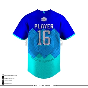 Camiseta de Béisbol Geométrica MAWRA Personalizada, Uniforme de Equipo Sublimado, Ropa Deportiva Transpirable Azul Turquesa para Hombre y Mujer, Camiseta Personalizada - Product Image 6