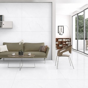 Carreaux de sol en porcelaine blanche brillante minimaliste Sag White 600x1200mm pour utilisation en intérieur dans le salon - Product Image 1