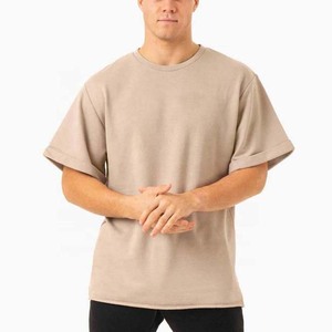 Camiseta de Manga Corta para Hombre, Cuello Redondo, Talla Grande, Color Sólido, Algodón Jersey, Estilo Casual, Rojo - Product Image 6