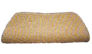 Golden Beaded <b>Clutch</b> Evening Bag with Sparkling Rhinestones Zipper Closure Satin Lining Party Purse - Product Image 2