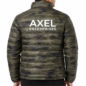 <b>Men</b> Camouflage Puffer <b>Jacket</b> Green Camo Print Quilted Padded Design Warm Outdoor Style Full Zip Closure Modern <b>Utility</b> Look - Product Image 3