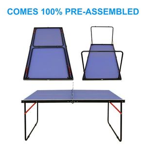Foldable and Portable Table Tennis Table Set Including Net and 2 Paddles for Indoor/Outdoor Game - Product Image 3