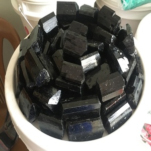 Tự nhiên thô Đôi Chấm dứt Đen Tourmaline đá quý Tôn Giáo - Product Image 2