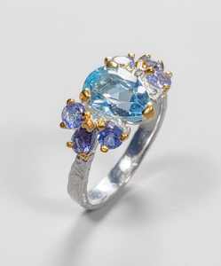 Anillo de Boda de Lujo con Topacio Azul, Certificado IGI, Plata de Ley 925, Engaste de Garras, Joyería Elegante para Personas Refinadas - Product Image 3