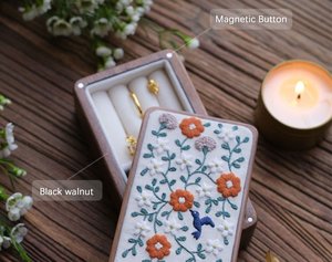 Elegant Embroidery Jewellery <b>Box</b> For Rings <b>Earrings</b> Necklaces And Accessories With Artistic Handmade Detailing - Product Image 3