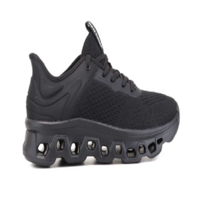 Zapatos deportivos negros de corte bajo para hombre, transpirables, con cordones, zapatillas para caminar, calzado ligero y acolchado. - Product Image 3