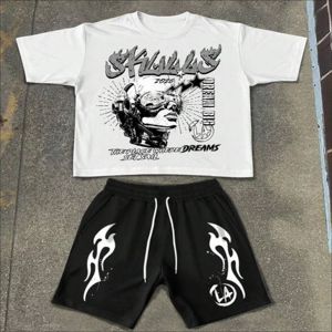 Ensemble 2 pièces été homme : T-shirt et short – Streetwear, sport, fitness – Impression personnalisée de marque – Vente en gros fabricant - Product Image 1