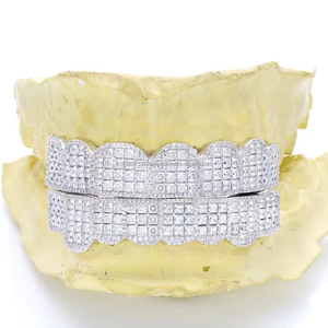 Invisibleset Princess Cut Diamond Grillz - Moissanite Vvs Qualité Glacé Bussed Downs Hip Hop Bijoux Pour Rappeurs - Product Image 5