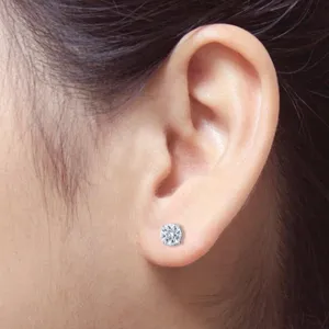 Pendientes Vintage para Mujer con Diamante Cultivado en Laboratorio IGI F/VS de 2 Quilates, Corte Redondo, Oro Blanco de 14K - Product Image 3