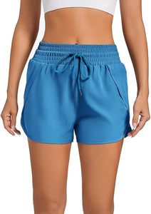 Best Summer Sale Women's Mid Elastic Waist Sporty Running Shorts Lightweight Athletic Training Gym Drawstring Casual Wear - Product Image 2