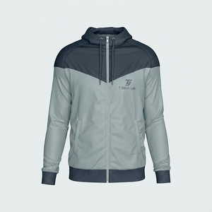Chaqueta Cortavientos con Capucha para Hombre, Ecológica, Transpirable e Impermeable, con Cierre de Cremallera, Tinte Liso, Nueva Colección - Product Image 3