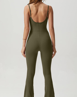 Combinaison longue élégante taille haute pour femme, respirante, sans couture, en Spandex/Nylon, douce, confortable, légère et très extensible