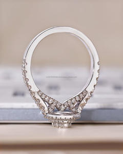 Anillos de joyería de diamantes finos Anillo de compromiso de oro macizo de 10/14/18 K con diamantes de laboratorio VS VVS - Product Image 2