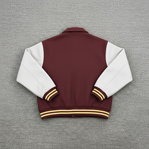 Custom Chenille Letter Embroidery Patches Long Hooded Waterproof Winter Varsity Jacket Unisex College 100% <b>Wool</b> Bomber Baseball - Product Image 2