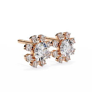 Unique Round Cut E VS 0.5 ct Each and Round Lab Grown Diamond 14K Gold IGI Certified <b>Earring</b> <b>Tops</b> for Gift Party & Anniversary - Product Image 5
