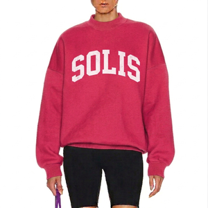 Sweat-shirt chic tendance à col montant pour femme, pull oversize en molleton doux et chaud, tenue décontractée d'hiver pour le streetwear - Product Image 1