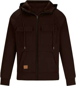 Sweat à capuche zippé pour homme, surdimensionné, de haute qualité, style vintage, effet délavé soleil et usé, délavé à l'acide - Product Image 4