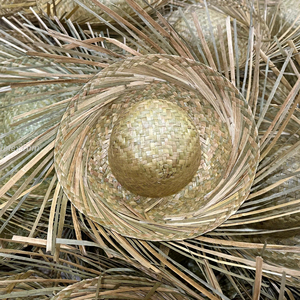 Sombrero de Paja Pava para Adultos, Sombrero Tradicional Puertorriqueño, Sombrero de Paja Deshilachado, Color Natural, Venta al por Mayor - Product Image 1
