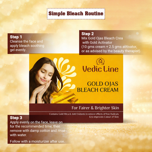 Vedic Line Professional Gold Ojas <b>Bleach</b> 300 ML with Vitamin E and A for <b>Face</b> and Body Skin Lightening Available at Best Price - Product Image 4